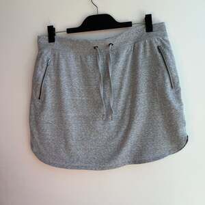 Green Tea Gray Athletic Skort with Zip Pockets and Drawstring Waistband